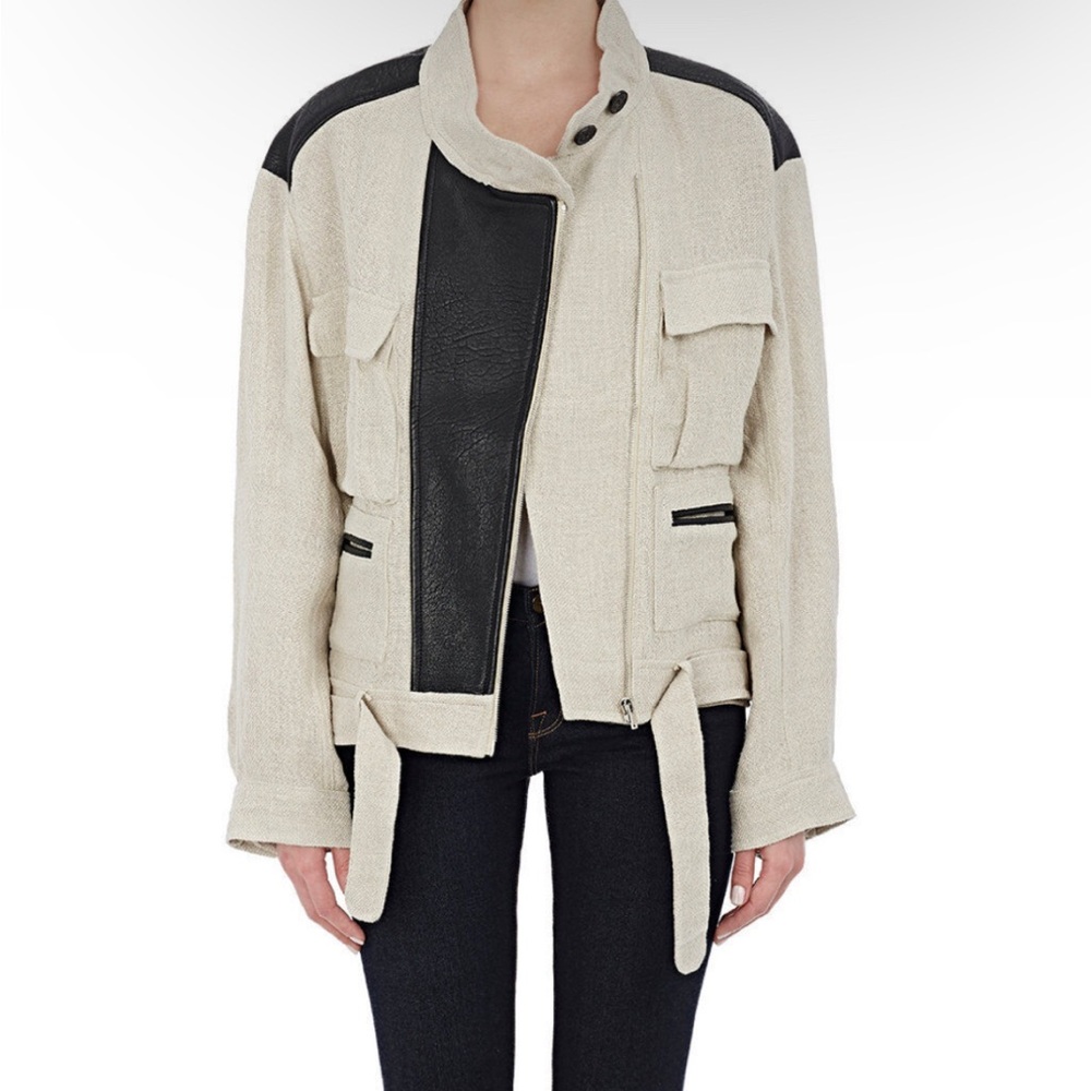 IRO linen motorcycle jacket